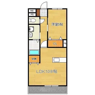 グランドハイツ馬場山緑【1階】の間取り