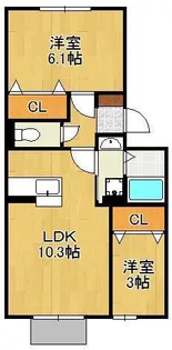 クレール緑【1階】の間取り