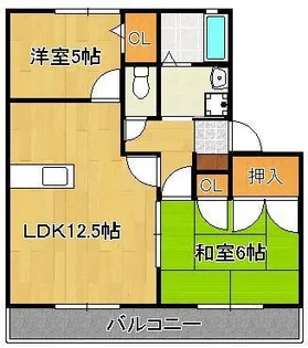 2LDKの間取り画像