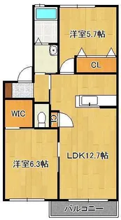 ハーティストT A棟【1階】の間取り
