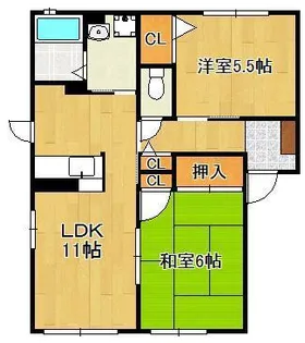 ハーティストN D棟【1階】の間取り