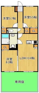 Vent Vert 感田【1階】の間取り