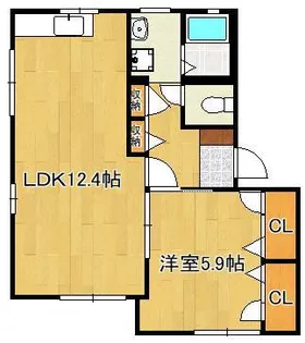 ハーティストK D棟【1階】の間取り