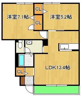 グランドゥール大地F棟【1階】の間取り