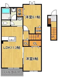ミニヨンB【2階】の間取り