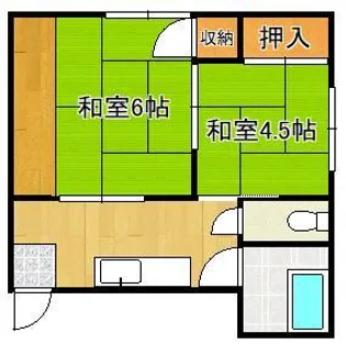 町上津役アパート【2階】の間取り
