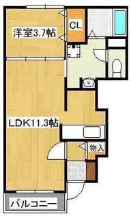 1LDKの間取り画像