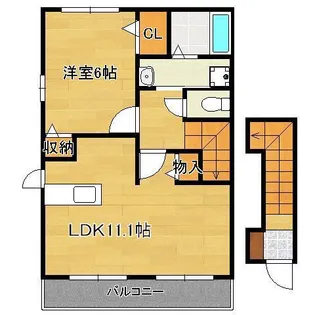 プロムナード上上津役A【2階】の間取り