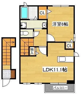 プロムナード上上津役A【2階】の間取り