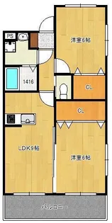 クラッセ三ヶ森【1階】の間取り