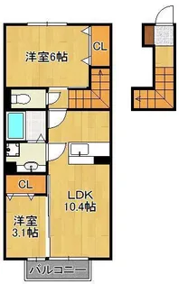 コスモ木屋瀬 A棟【2階】の間取り