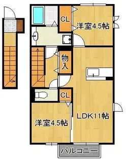 コスモ木屋瀬 B棟【2階】の間取り