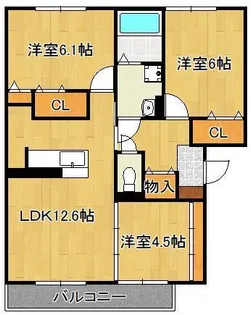 ルナセジュール B棟【3階】の間取り