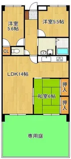 サンパーク木屋瀬Ⅱ 108号室【1階】の間取り