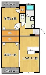 プレステージ千代南【3階】の間取り