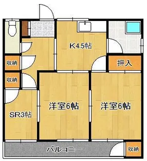 西町マンション【2階】の間取り