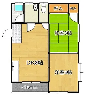 宮前ハイツ【2階】の間取り