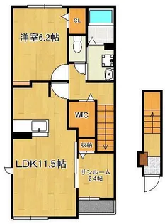 アライブ馬場山緑 Ⅰ【2階】の間取り