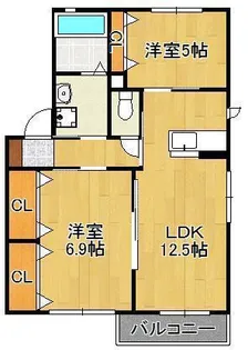 三洋タウン上香月D【1階】の間取り