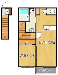 ブレッザ遠賀野C棟【2階】の間取り