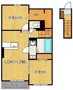 ルタン木屋瀬【2階】の間取り