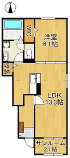 エスポワール馬場【1階】の間取り