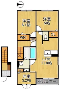 ジェイ・ヴィルタス7【2階】の間取り