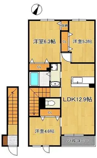 キャンファマンションⅥ【2階】の間取り