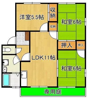 フレグランスヴィラA棟【1階】の間取り