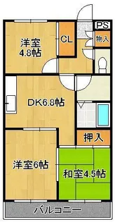 ドゥエル杉野【2階】の間取り