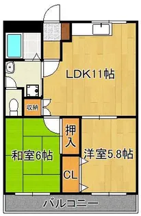 2LDKの間取り画像