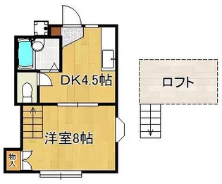 1DKの間取り画像