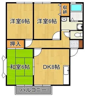 アザレア藤原J棟【2階】の間取り