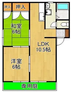 サンハイツ力丸B棟【1階】の間取り