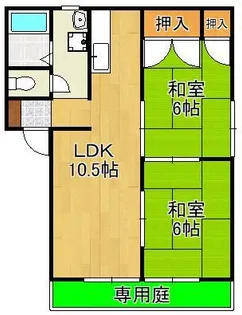 サンハイツ力丸B棟【1階】の間取り