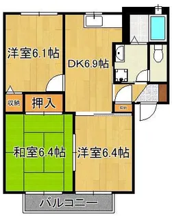 チェリーヒルズD・E・F【2階】の間取り