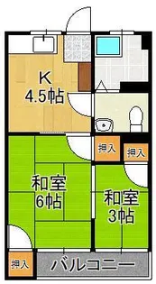 正建ハイツ力丸【3階】の間取り