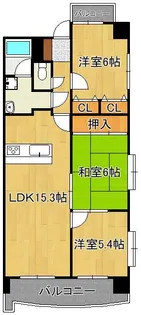 ハイツ高松Ⅱ【3階】の間取り