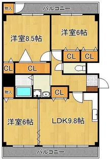 医生ヶ丘エストリル【3階】の間取り