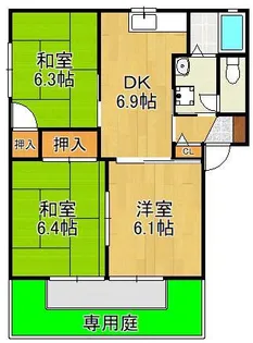 フレグランス貴船台【1階】の間取り