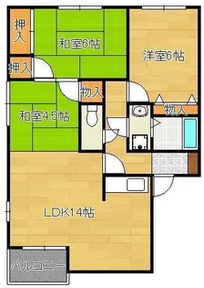 ディアスクリエ2番館【2階】の間取り