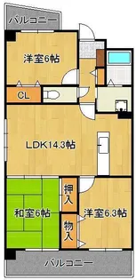 珪州館Ⅲ【3階】の間取り