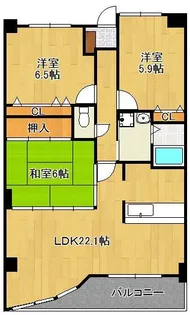 珪州館Ⅲ【5階】の間取り