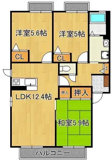 フェリーチェ学研台Ⅰ【2階】の間取り