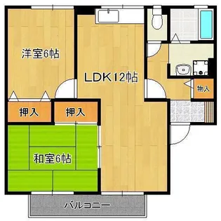 セジュールやつえB棟【2階】の間取り