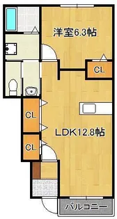 ライフサニー浅川Ⅲ【1階】の間取り
