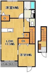 ライフサニー浅川Ⅲ【2階】の間取り