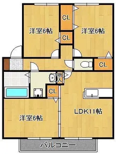 ヴィラモール A棟【2階】の間取り