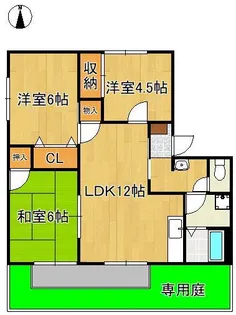 リゾット花房B棟【1階】の間取り