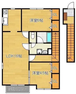 ディアコートⅠ【2階】の間取り